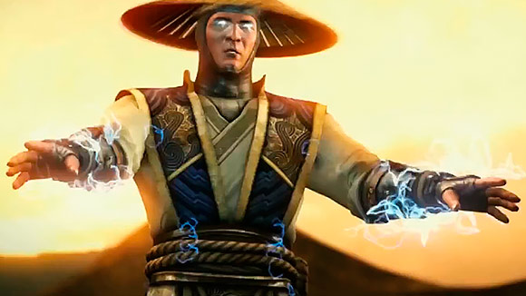 Este es Raiden en Mortal Kombat X, con sus rayos y todo