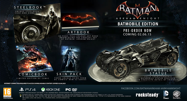 Así son las ediciones limitadas de Batman Arkham Knight.