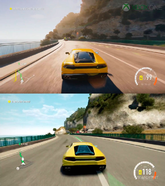 La reslución, distancia de dibujado, iluminación o polígonos se unen a 1080p en Forza Horizon 2 de Xbox One.