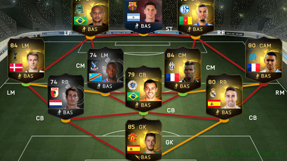 FIFA 15 Ultimate Team 3 de diciembre 2014 con Messi por ahí arriba. FIFA 15 Ultimate Team 3 de diciembre 2014 con Messi por ahí arriba.