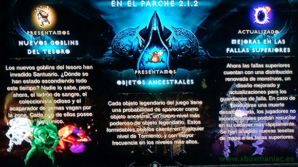 Novedades que verás en la versión 2.1.2 de Diablo 3 Reaper of Souls en Xbox One.