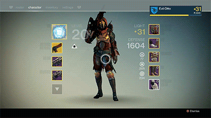 Reputación en Destiny desde el menú del juego.