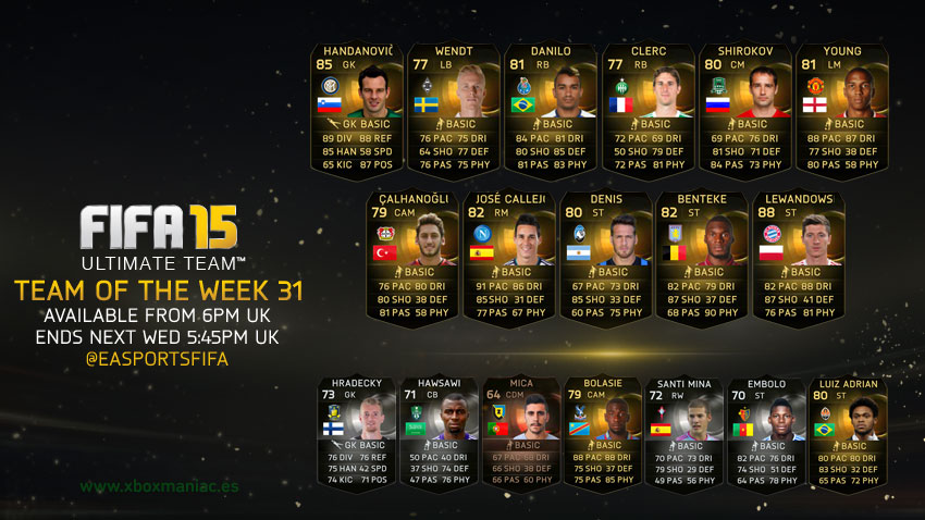 Esta semana, José Callejón en FIFA Ultimate Team de titular y Santi Mina entre los suplentes. Esta semana, José Callejón en FIFA Ultimate Team de titular y Santi Mina entre los suplentes.