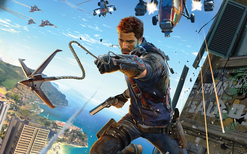 El gancho es una de las muestras de la tecnología de Just Cause 3. El gancho es una de las muestras de la tecnología de Just Cause 3.