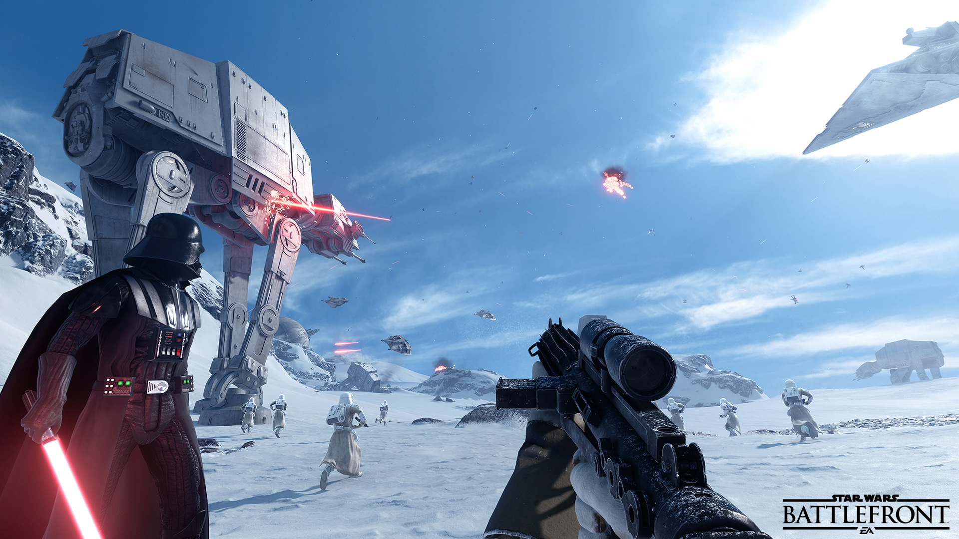 En Star Wars Battlefront podremos asistir a las míticas batallas de la primera trilogía. En Star Wars Battlefront podremos asistir a las míticas batallas de la primera trilogía.