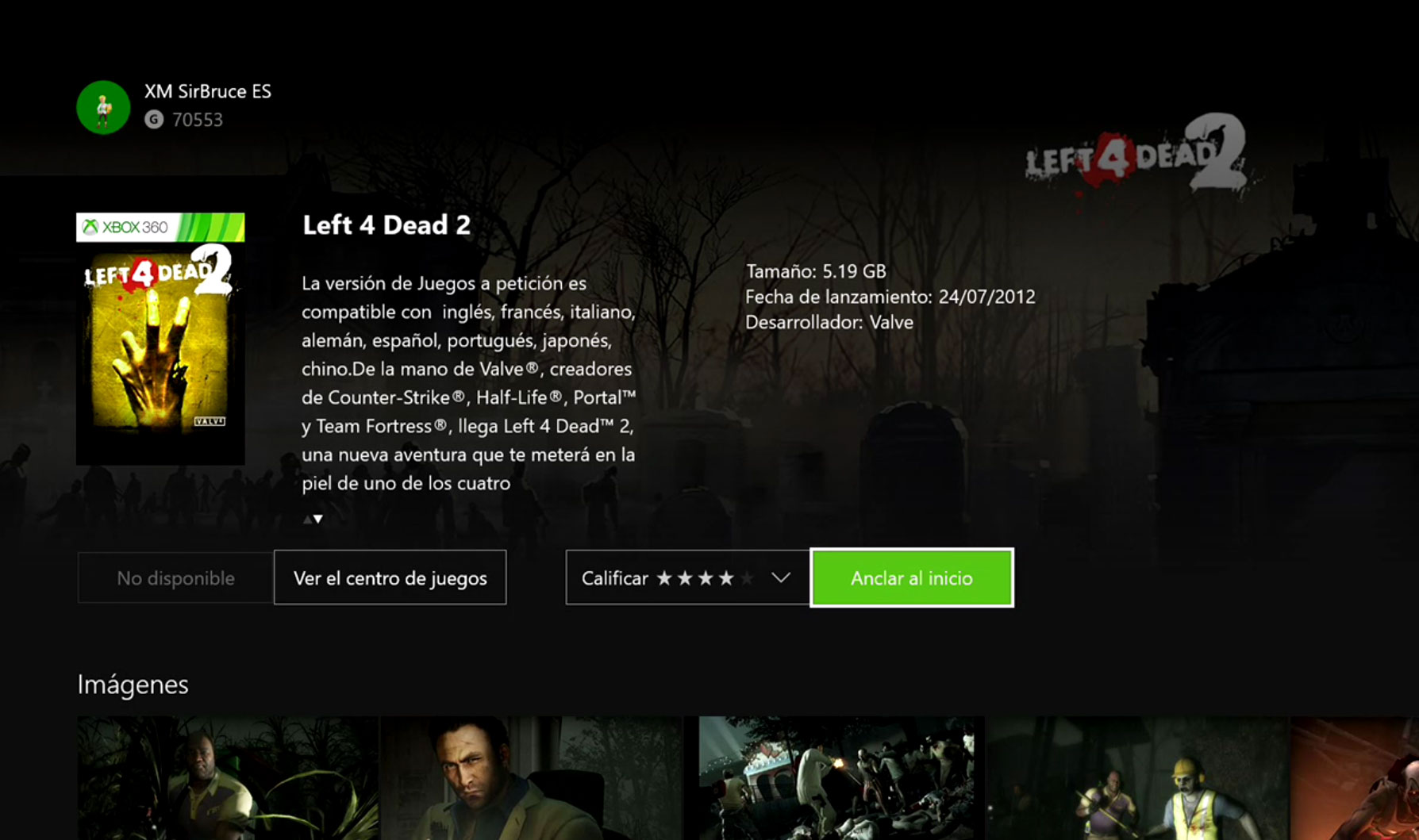 Left 4 Dead 2 retrocompatible con Xbox One.