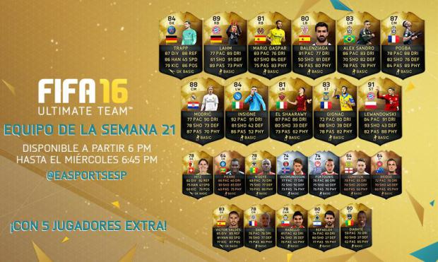 Este es el FIFA 16 Ultimate Team Semana 21.