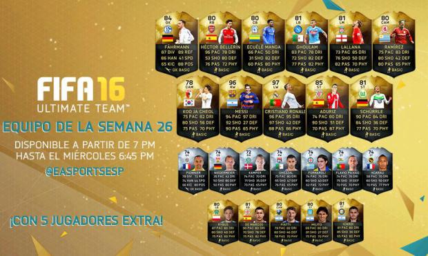 FIFA 16 Ultimate Team Semana 26 está liderados por los dos mejores jugadores del mundo.