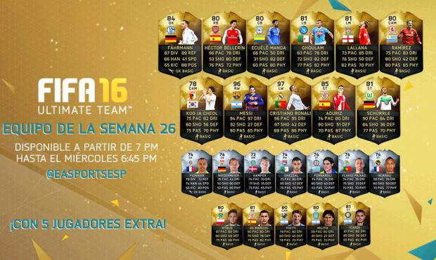 FIFA 16 Ultimate Team Semana 26 está liderados por los dos mejores jugadores del mundo. FIFA 16 Ultimate Team Semana 26 está liderados por los dos mejores jugadores del mundo.