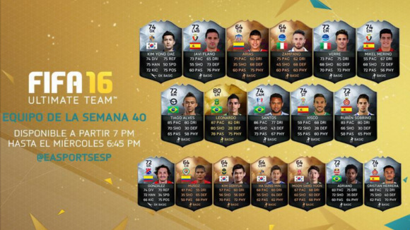 FIFA 16 Ultimate Team Semana 40