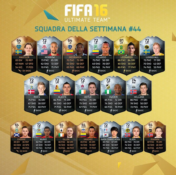 FIFA 16 Ultimate Team Semana 44