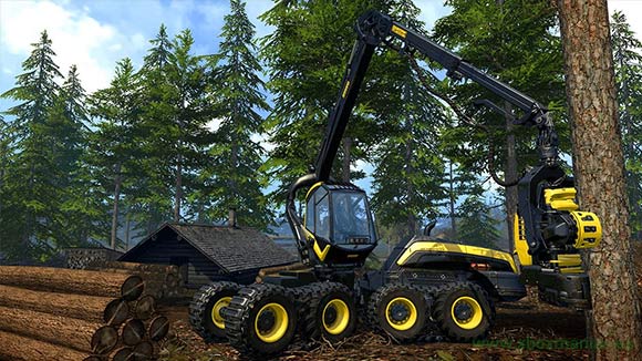 Talar árboles, prepararlos y llevarlos al aserradero también es cosa de Farming Simulator 15. Talar árboles, prepararlos y llevarlos al aserradero también es cosa de Farming Simulator 15.