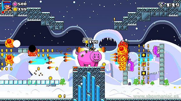 Las monedas, el héroe y la hucha cerdito en el análisis de Mega Coin Squad para Xbox One. Las monedas, el héroe y la hucha cerdito en el análisis de Mega Coin Squad para Xbox One.
