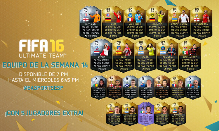 FIFA 16 Ultimate Team Semana 14: Di María, Chicharito Hernández, Saúl... ¿te atreves a retarlos en FUT? FIFA 16 Ultimate Team Semana 14: Di María, Chicharito Hernández, Saúl... ¿te atreves a retarlos en FUT?