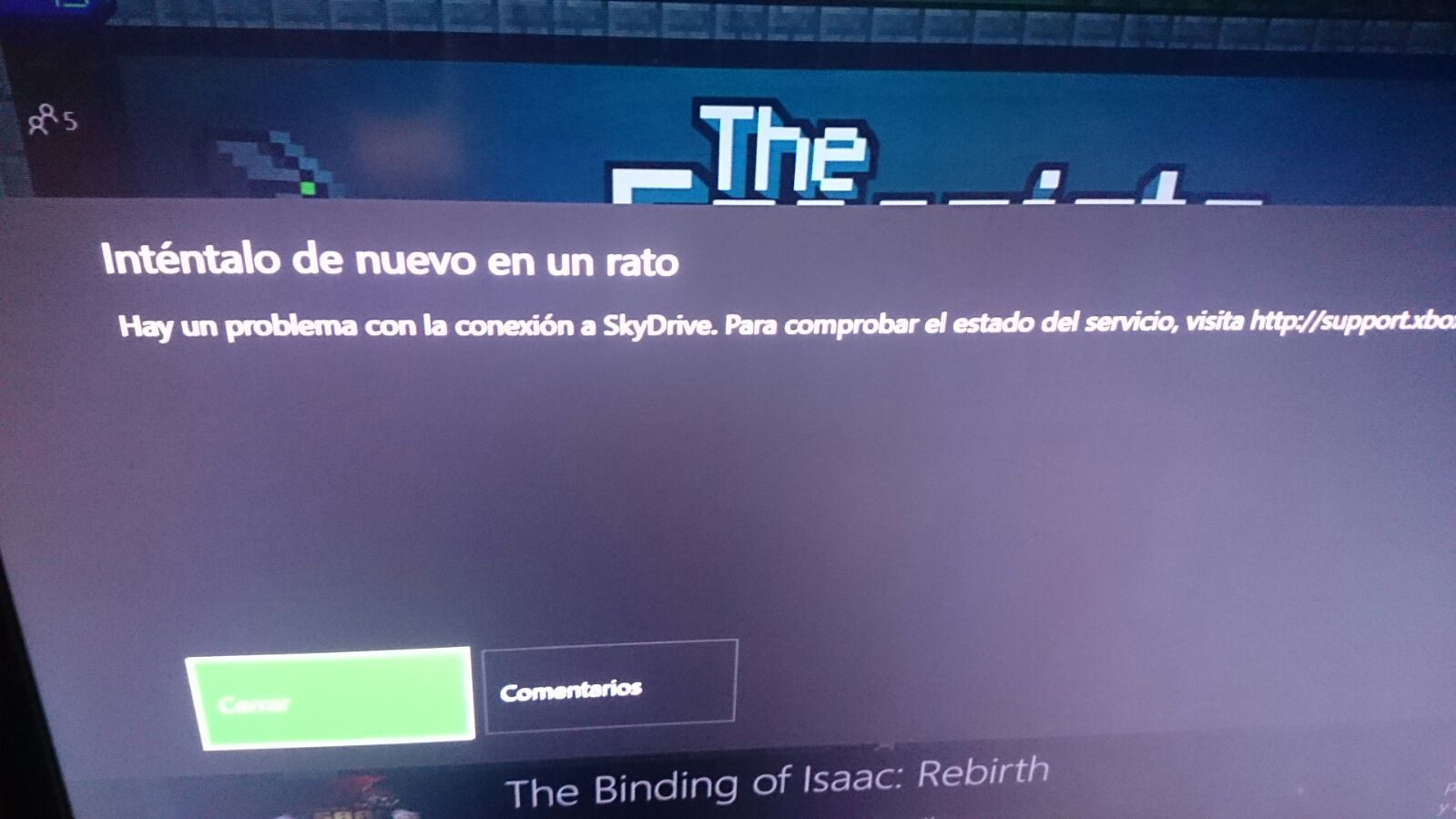 Fallo de Skydrive en Xbox LIVE que teníamos en Xbox One desde primera hora de la mañana de hoy. Fallo de Skydrive en Xbox LIVE que teníamos en Xbox One desde primera hora de la mañana de hoy.