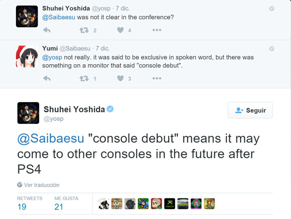 Ni No Kuni II puede llegar a Xbox One, según se desprende de este twit de Shuhei Yoshida. Ni No Kuni II puede llegar a Xbox One, según se desprende de este twit de Shuhei Yoshida.