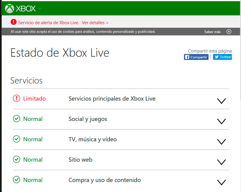 Caída de Xbox LIVE el 7 de marzo de 2016 Caída de Xbox LIVE el 7 de marzo de 2016