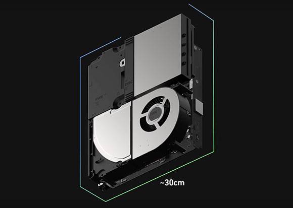 Las características de Xbox Scorpio indican algo más de 30 cm de lado. Las características de Xbox Scorpio indican algo más de 30 cm de lado.